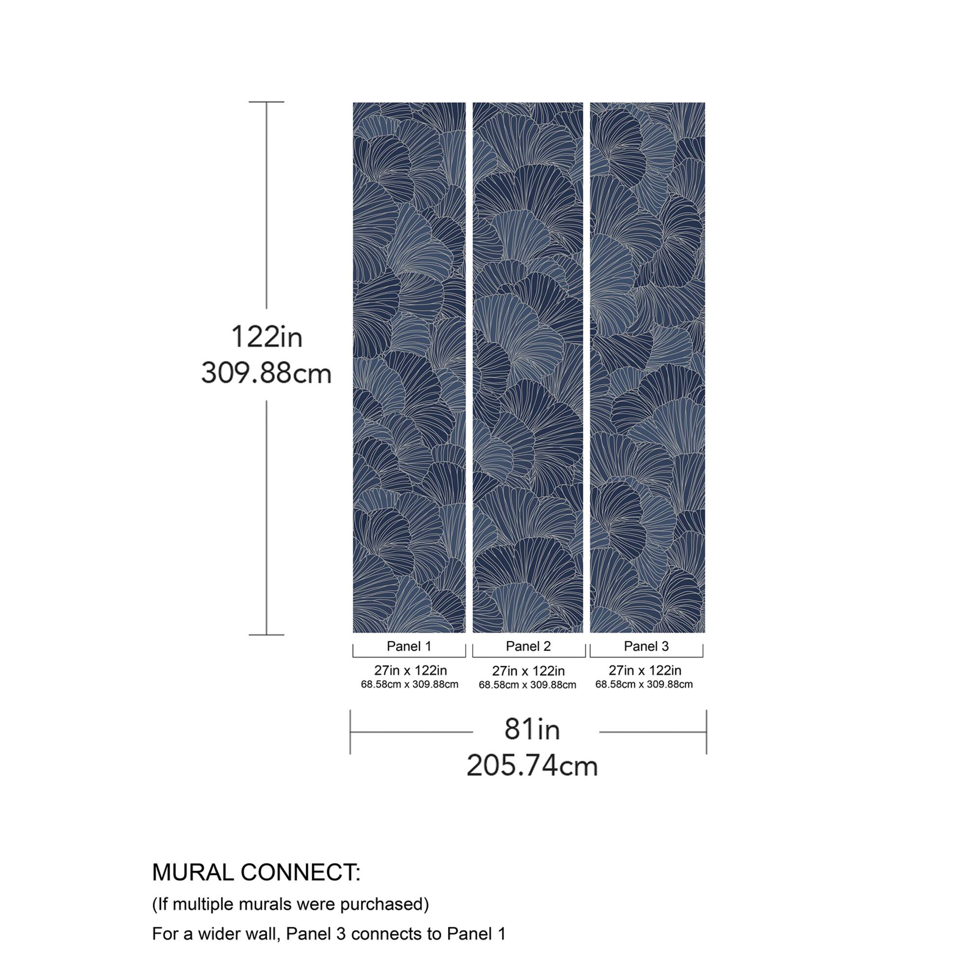 Katie Hunt Royal Blue Petals Wall Mural